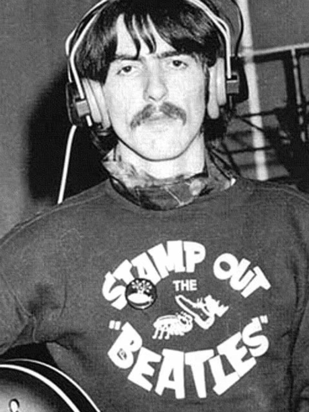 The Beatles "Stamp Out" Graphic Crewneck Sweatshirt - Black